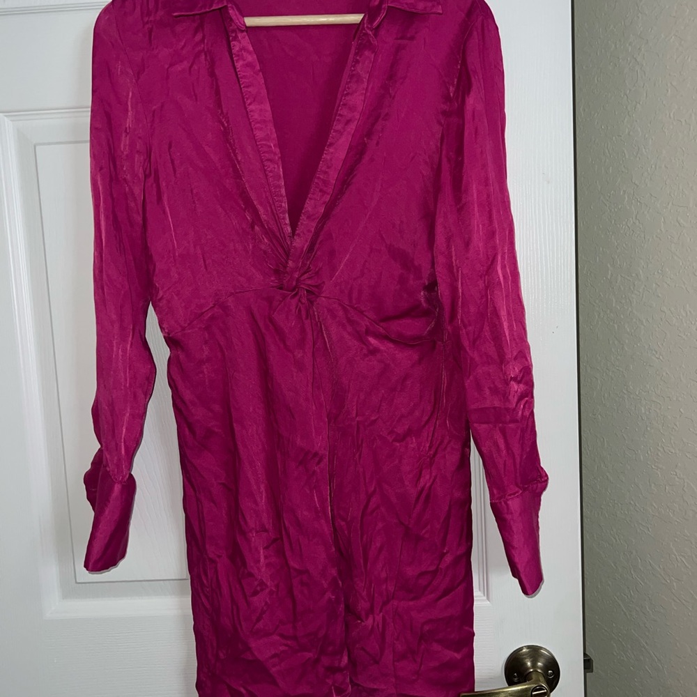Elegant Mini Dress ( Fuschia)
